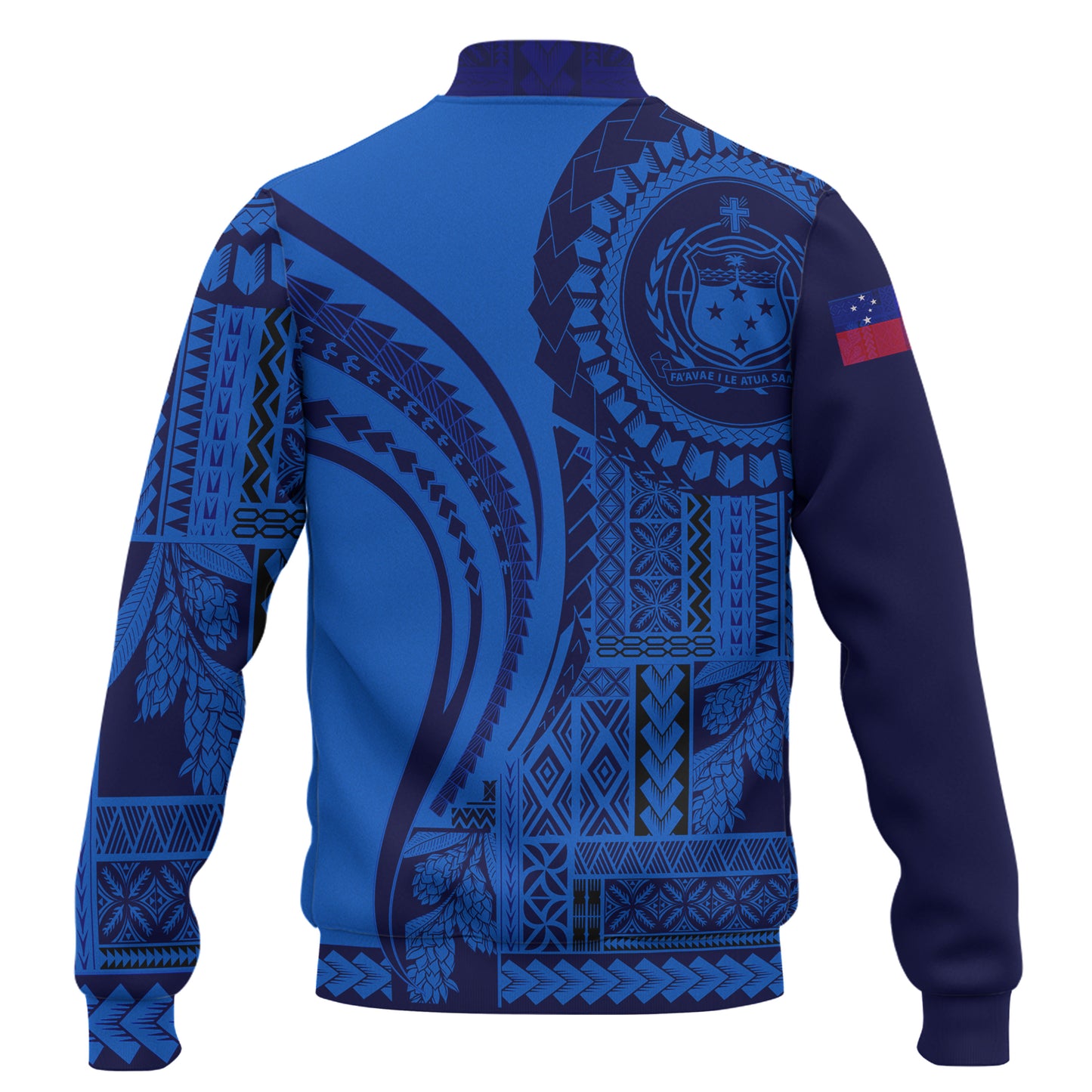 Samoa Baseball Jacket Seal Samoan Siapo Blue Design