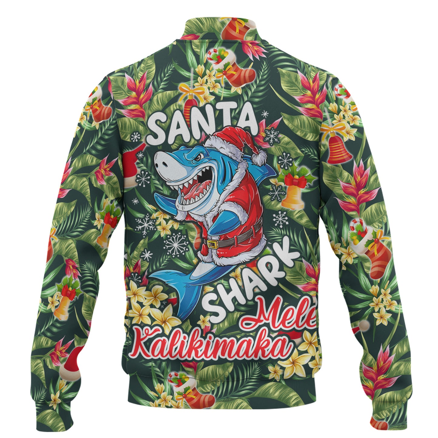 Hawaii Baseball Jacket Mele Kalikimaka Santa Shark Tropical Style