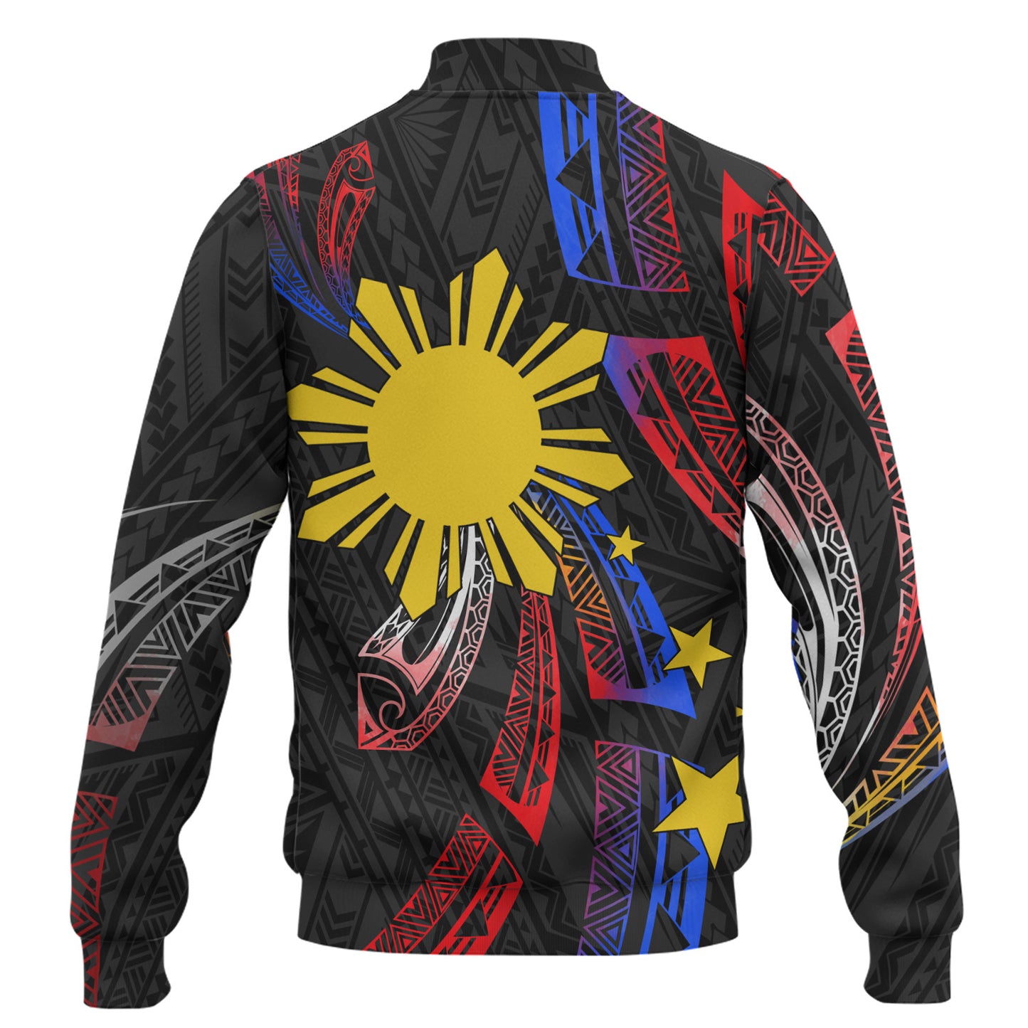 Philippines Filipinos Baseball Jacket Tribal Pattern Filipinos Sun