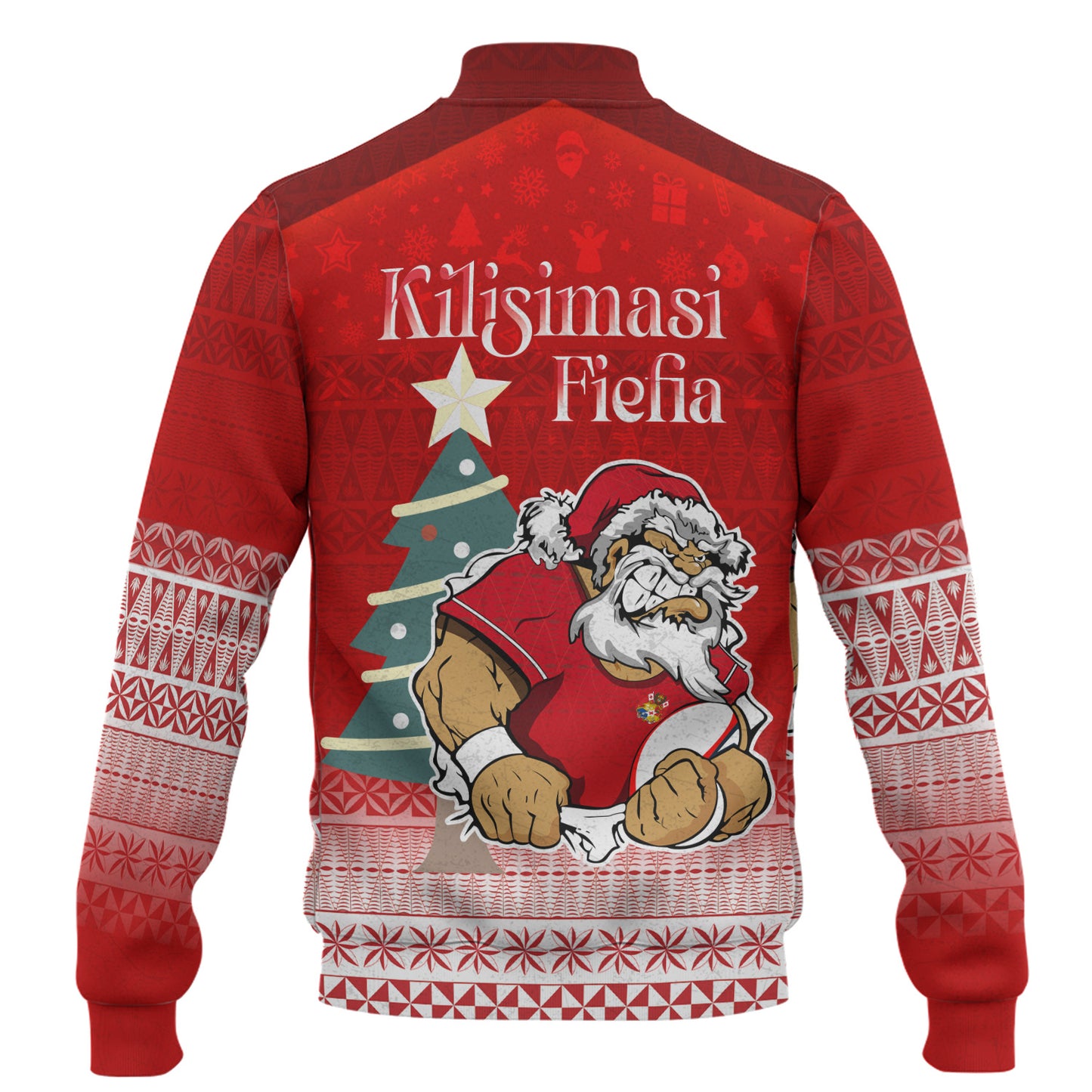 Tonga Baseball Jacket Kilisimasi Fiefia Rugby Santa Style