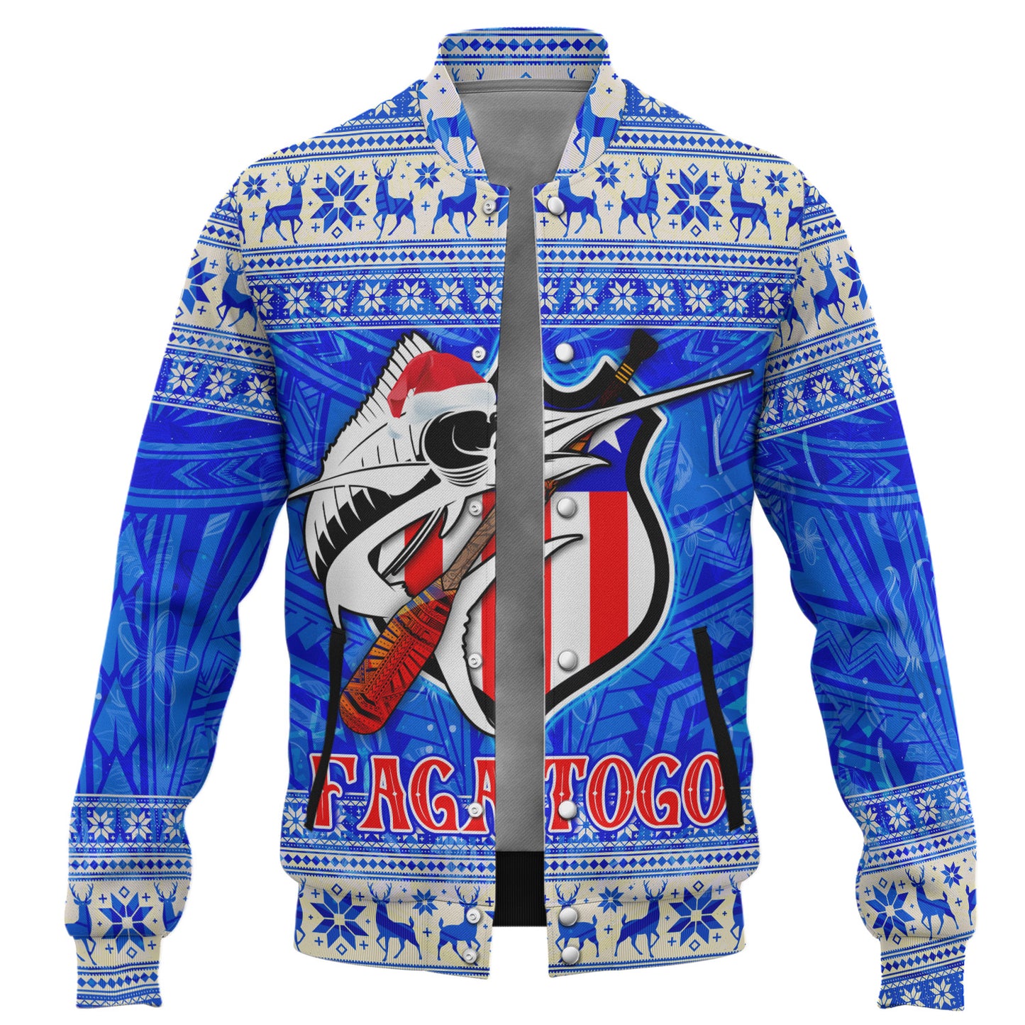 American Samoa Baseball Jacket Fagatogo Christmas Style