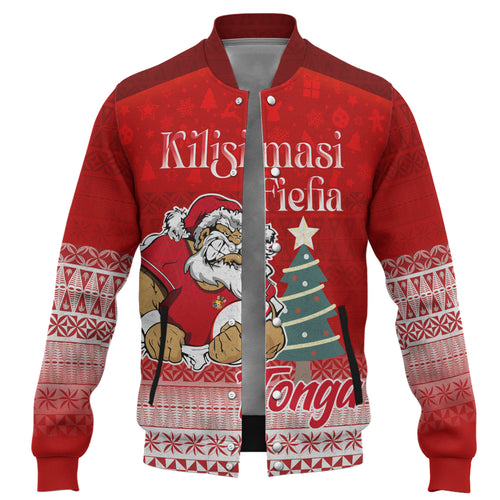 Tonga Baseball Jacket Kilisimasi Fiefia Rugby Santa Style