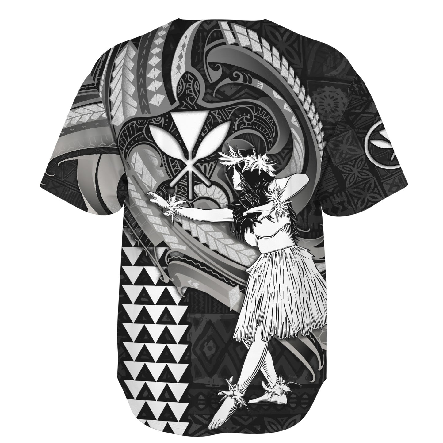 Hawaii Baseball Shirt Kanaka Maoli Hula Girls Polynesian Traditional Tattoo