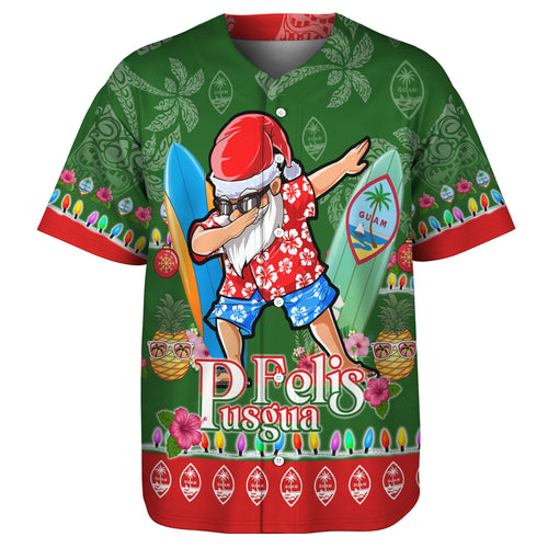 Guam Baseball Shirt Felis Pusgua Tropical Xmas Patterns