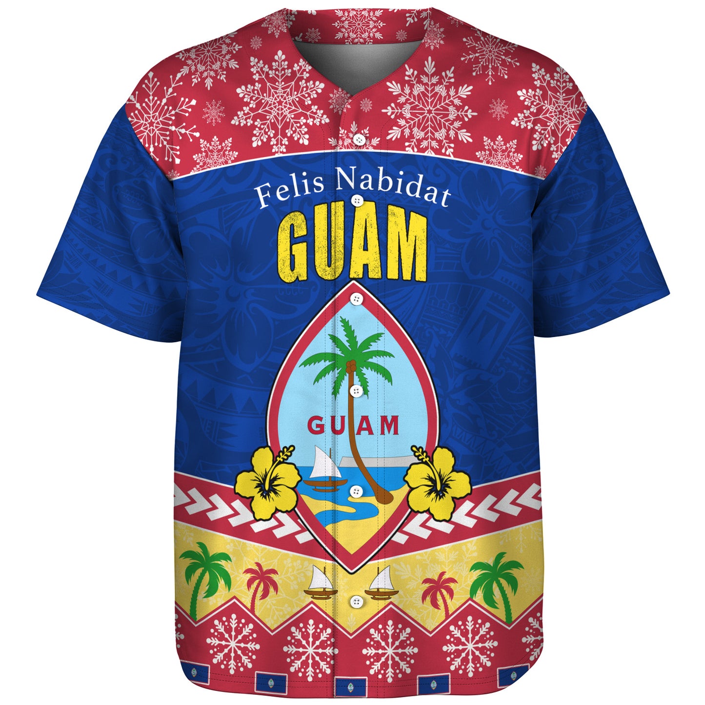 Guam Baseball Shirt Felis Nabidat Polynesian Style