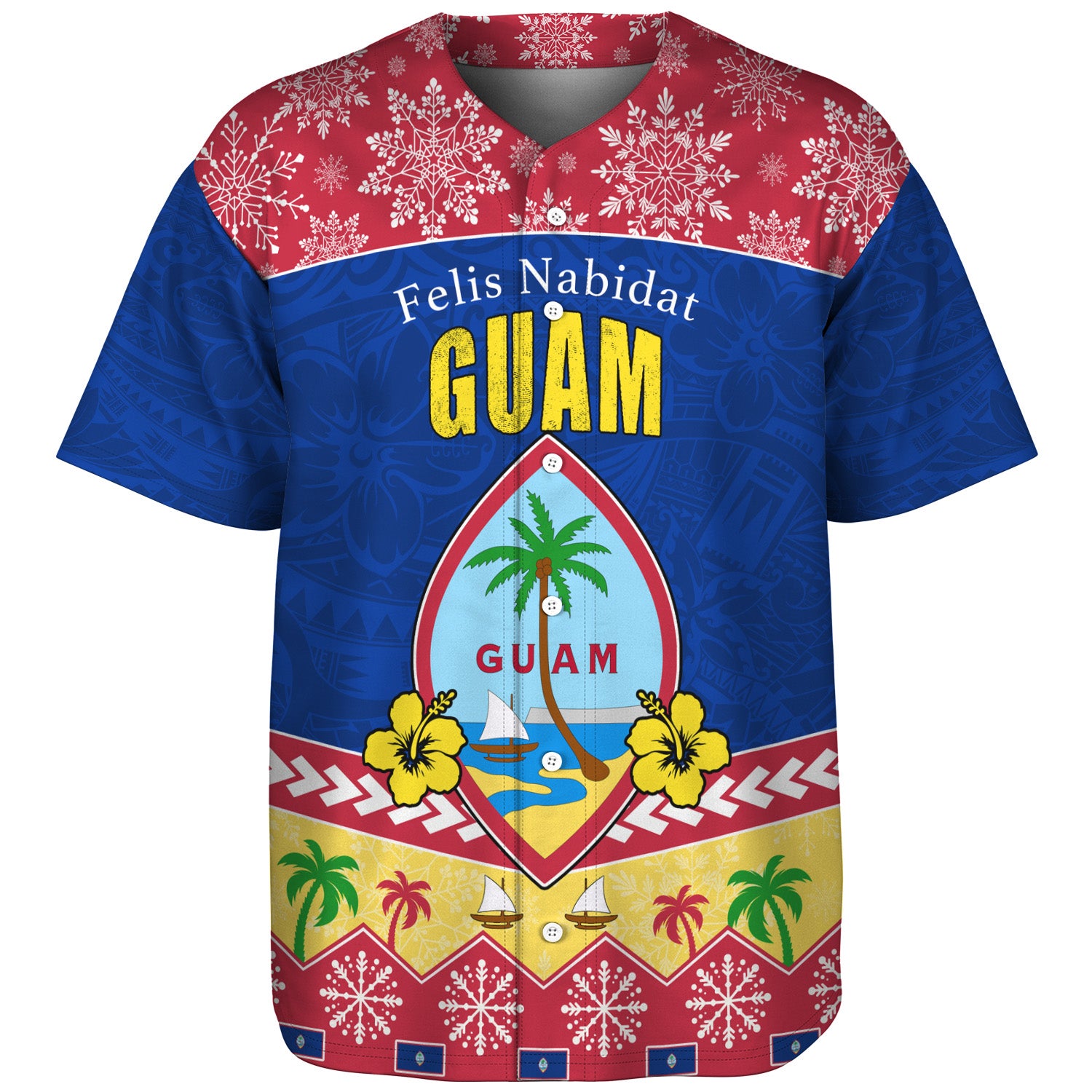 Guam Baseball Shirt Felis Nabidat Polynesian Style