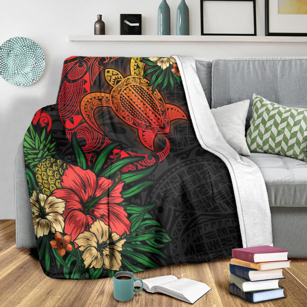 Hawaii Polynesian Turtle Tropical Premium Blanket