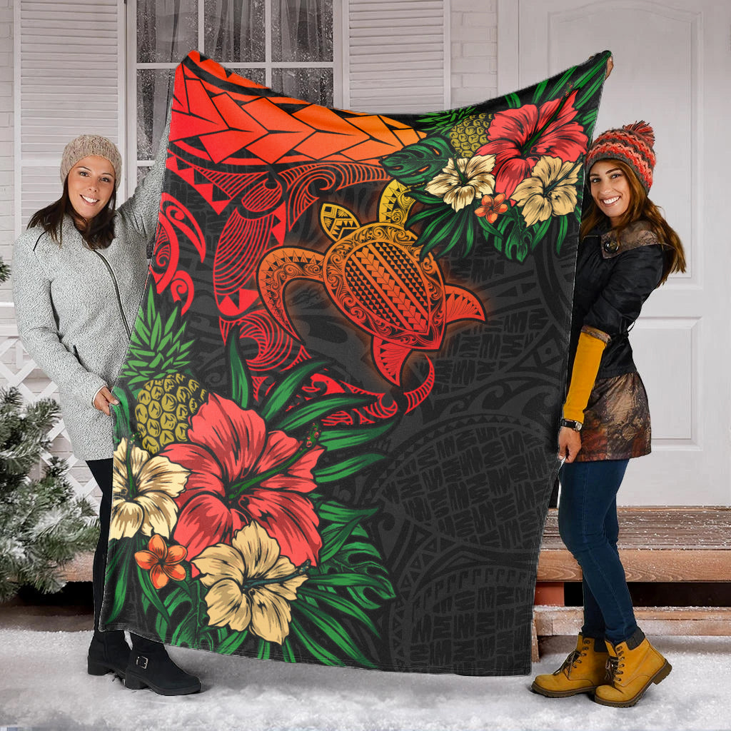 Hawaii Polynesian Turtle Tropical Premium Blanket