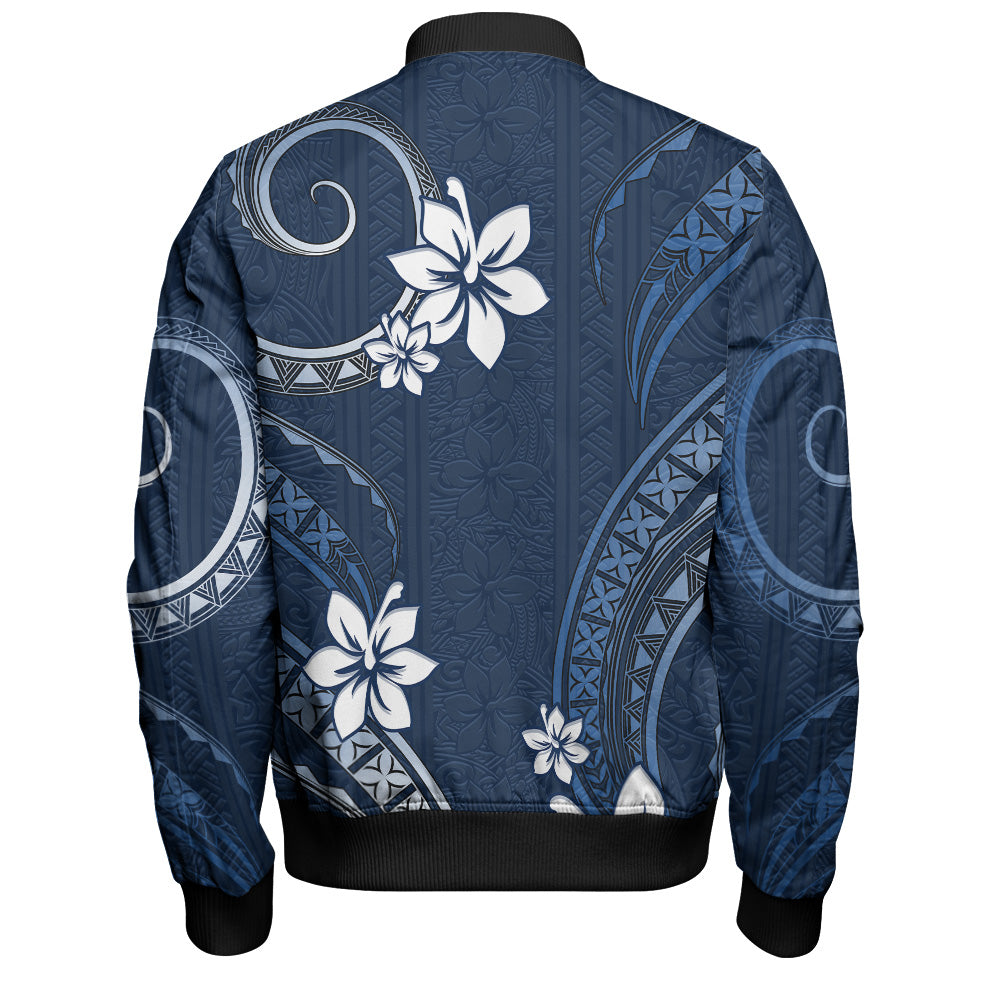 Hawaii Bomber Jacket Polynesian Pattern Plumeria