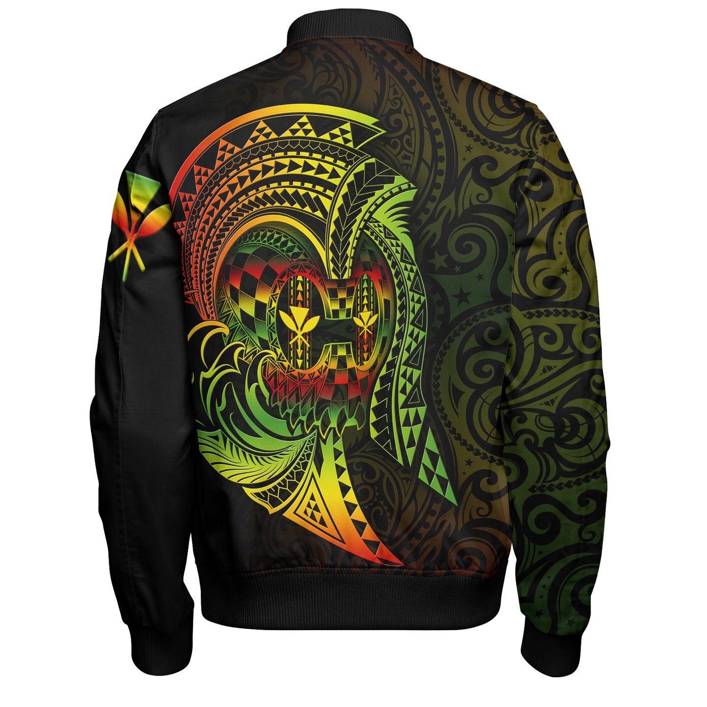 Hawaii Bomber Jacket Custom Personalised Reggae Kanaka Warrior