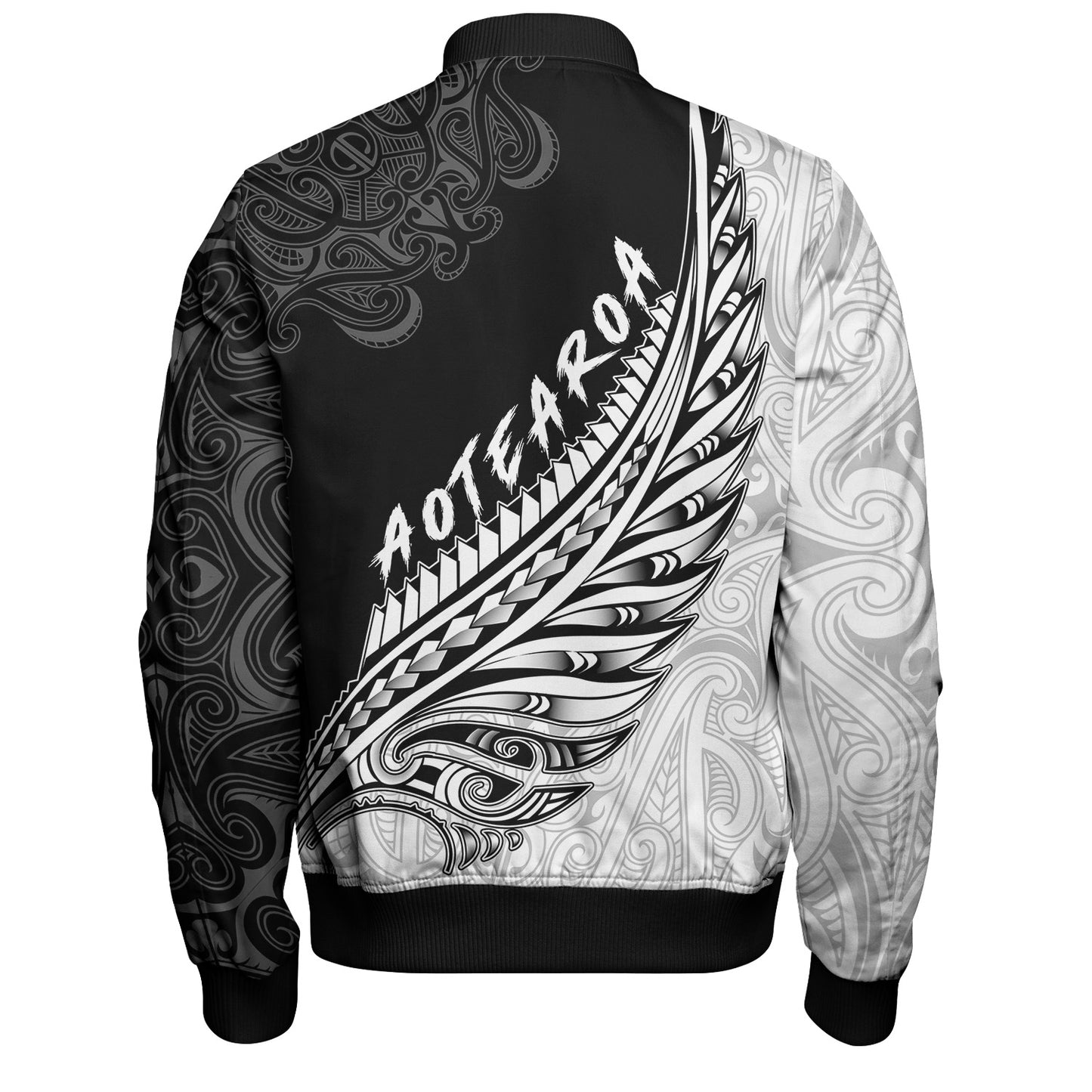 New Zealand Bomber Jacket Maori Silver Fern Rugby Vibe