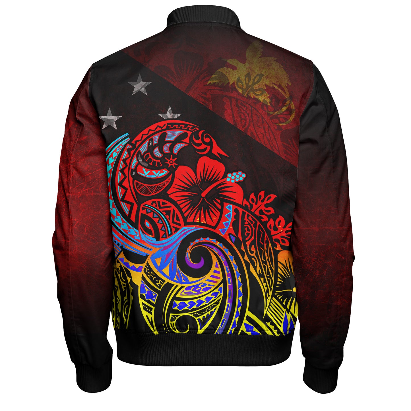 Papua New Guinea Bomber Jacket Birds Of Paradise With Flag Color Style