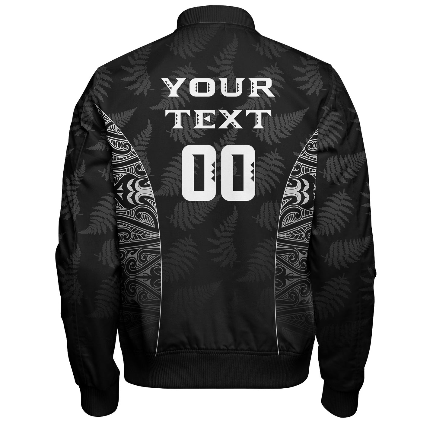 New Zealand Personalized Bomber Jacket Rugby Heart Maori Style Silver Fern