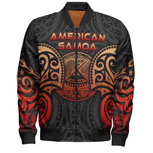 American Samoa Bomber Jacket Custom Personalised Spirit Red Version