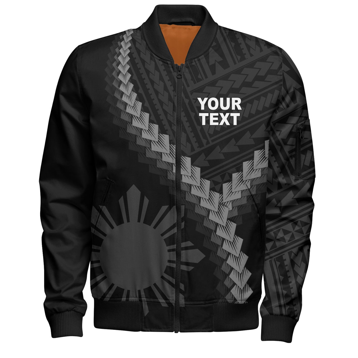 Philippines Filipinos Bomber Jacket Filipinos Sun Polynesian Tattoo Style