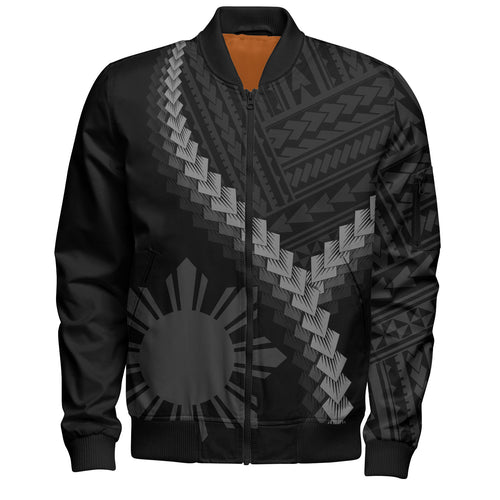 Philippines Filipinos Bomber Jacket Filipinos Sun Polynesian Tattoo Style