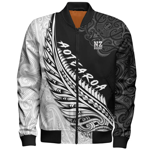New Zealand Bomber Jacket Maori Silver Fern Rugby Vibe