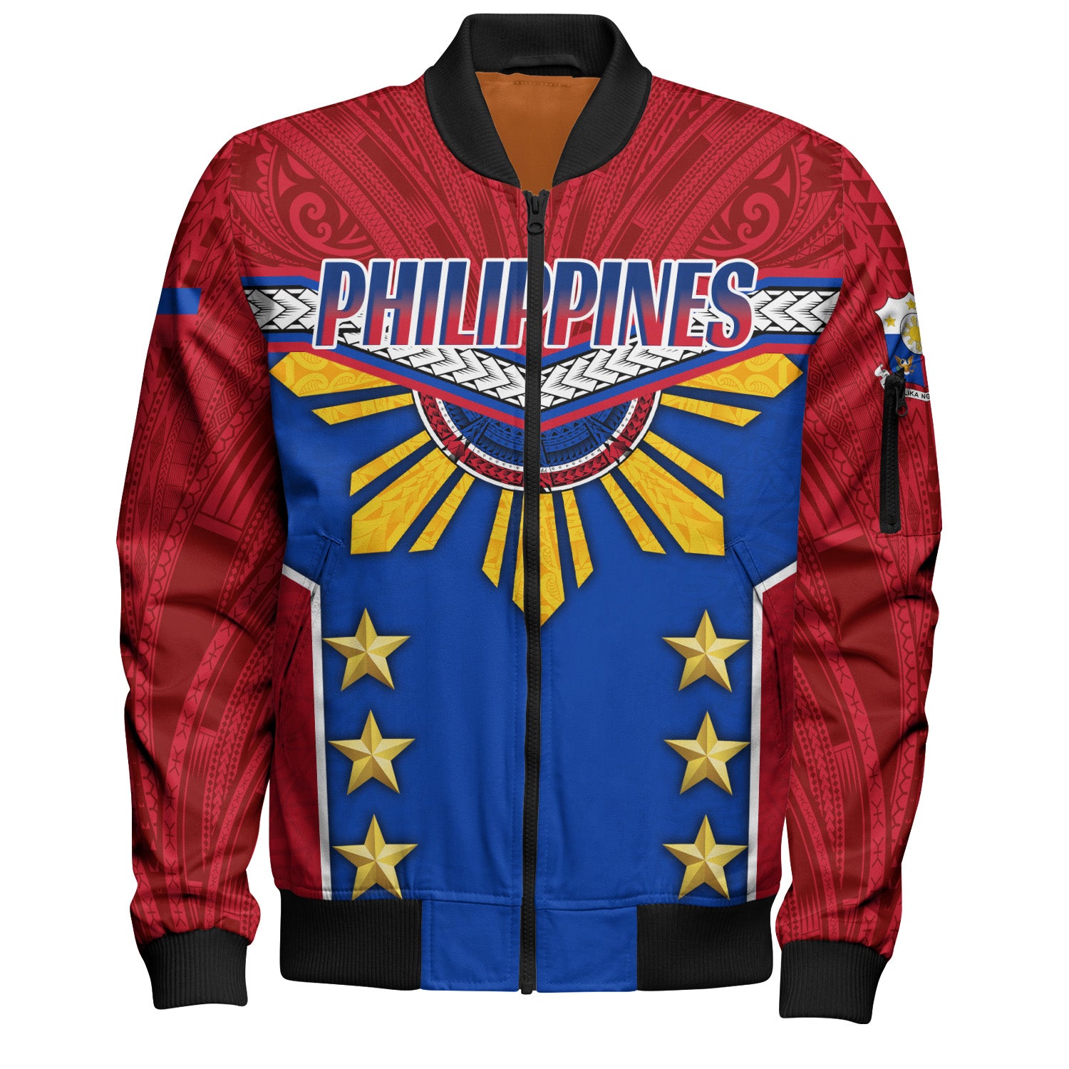 Philippines Filipinos Bomber Jacket Half-Up Style Flag