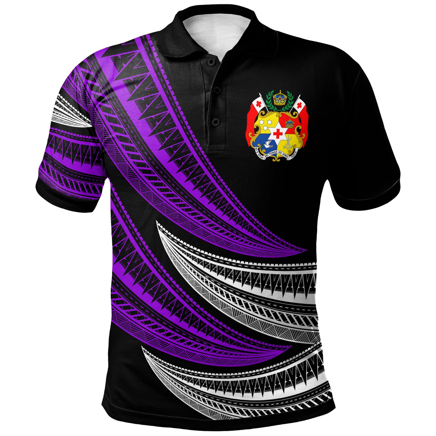 Tonga Custom Personalised Polo Shirt - Wave Pattern Alternating