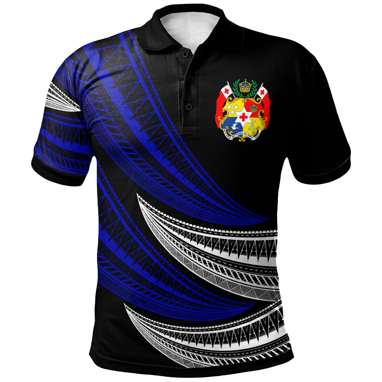 Tonga Custom Personalised Polo Shirt - Wave Pattern Alternating