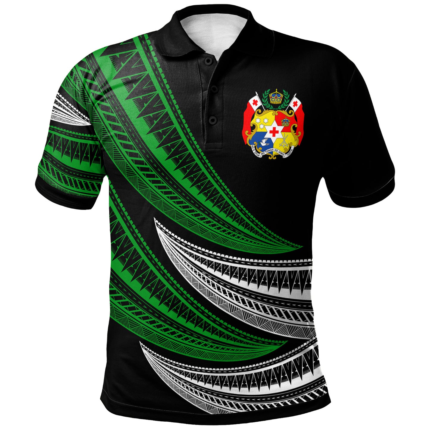 Tonga Custom Personalised Polo Shirt - Wave Pattern Alternating