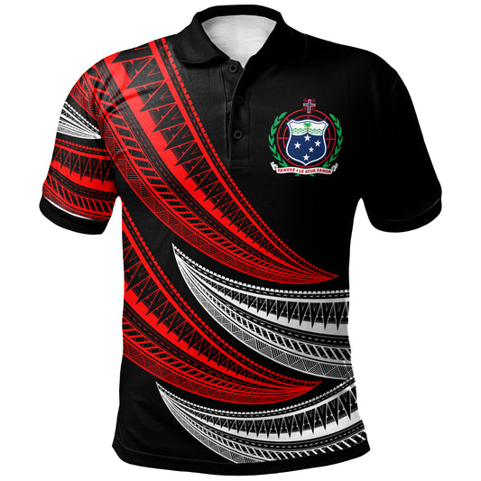 Samoa Custom Personalised Polo Shirt -  Wave Pattern Alternating