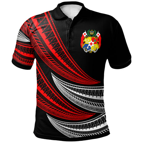 Tonga Custom Personalised Polo Shirt - Wave Pattern Alternating