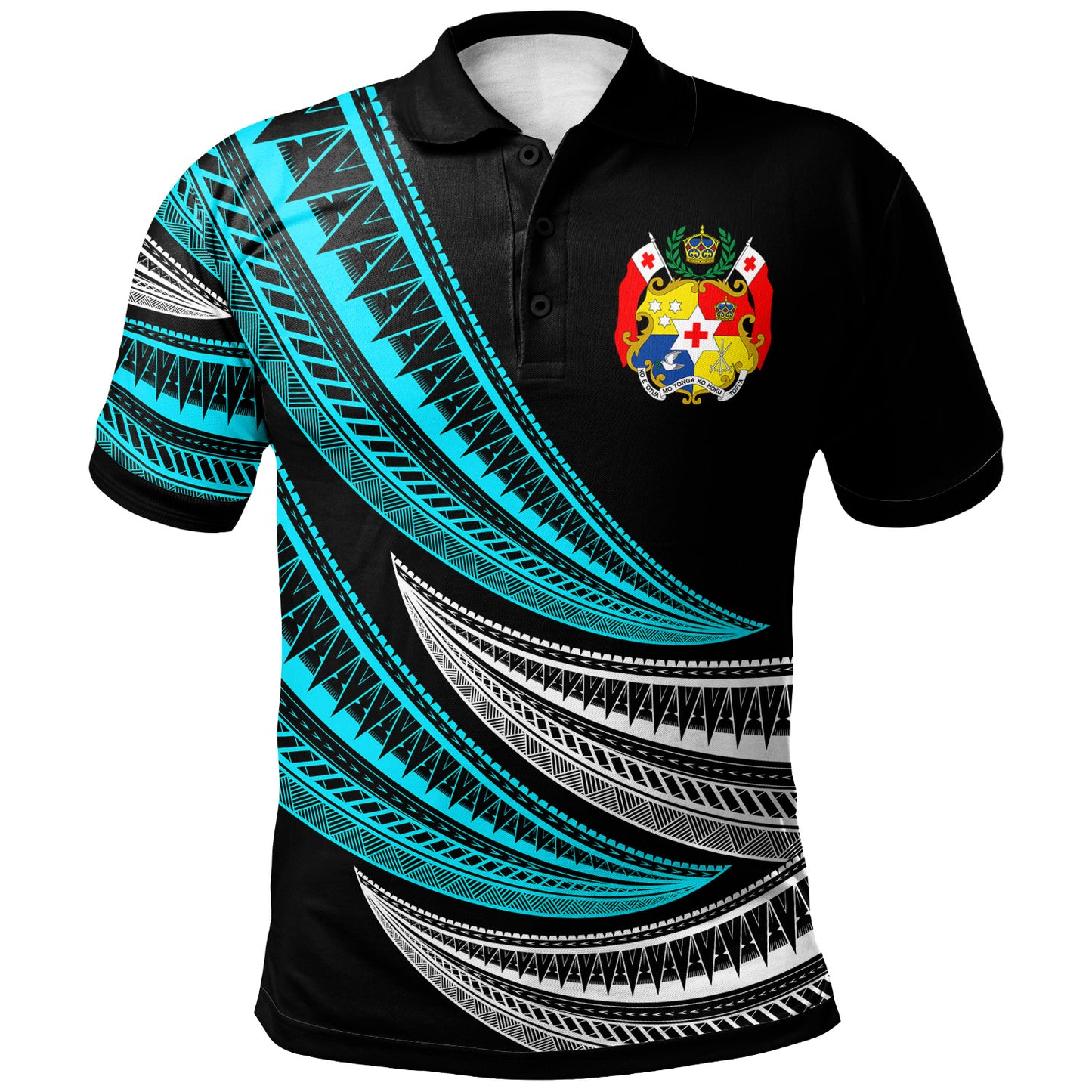 Tonga Custom Personalised Polo Shirt - Wave Pattern Alternating