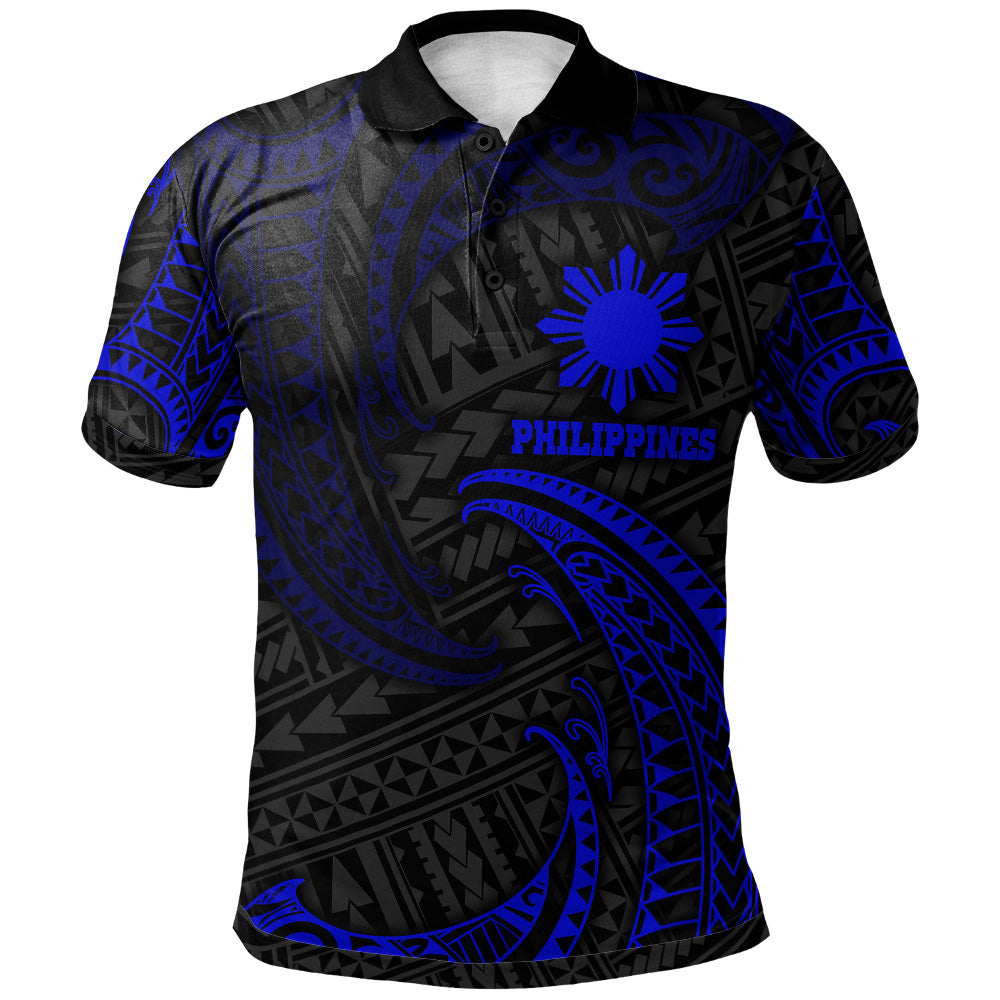 Philippines Filipinos Polo Shirt Gold Tribal Wave