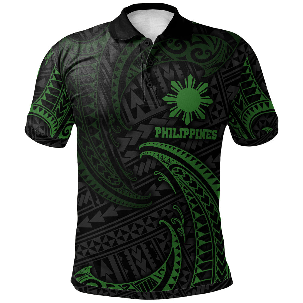 Philippines Filipinos Polo Shirt Gold Tribal Wave