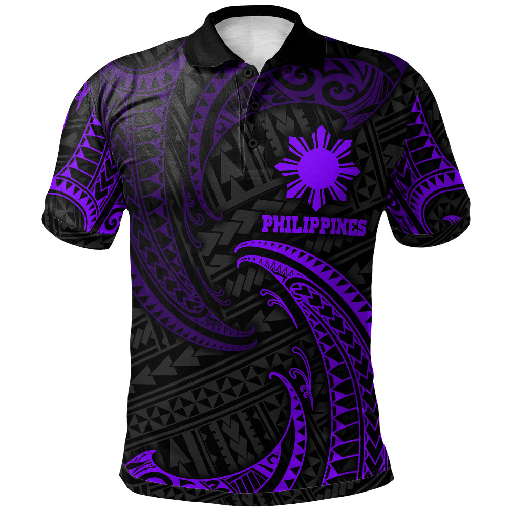 Philippines Filipinos Polo Shirt Gold Tribal Wave