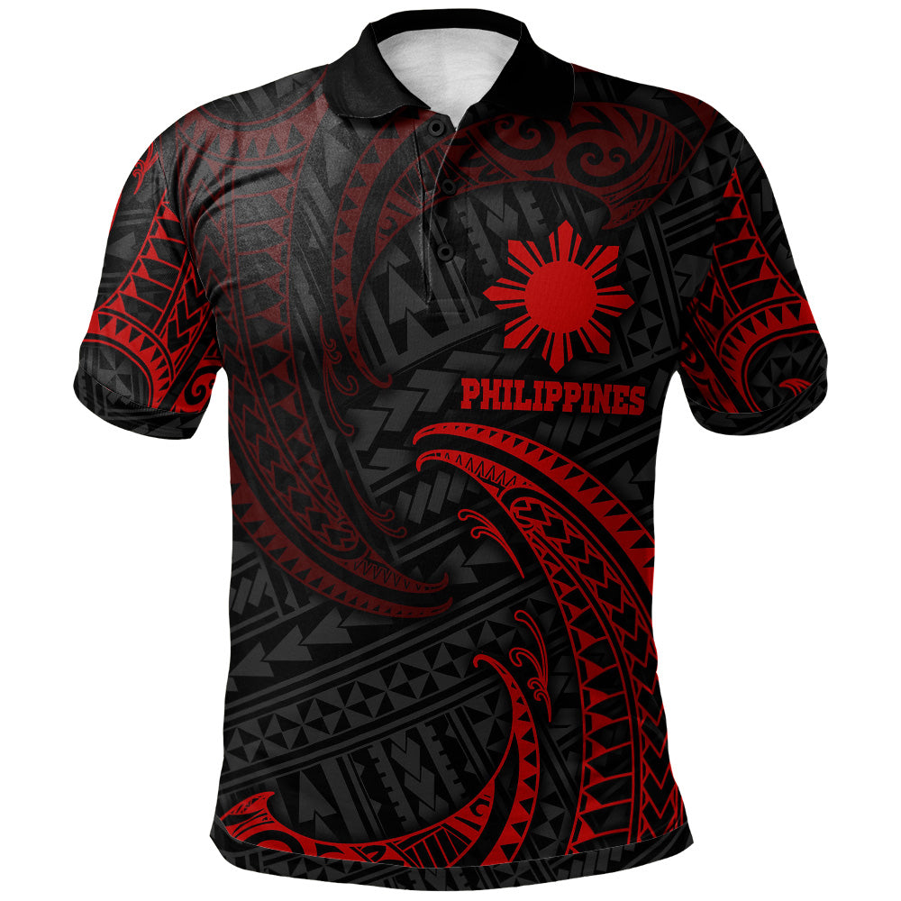 Philippines Filipinos Polo Shirt Gold Tribal Wave