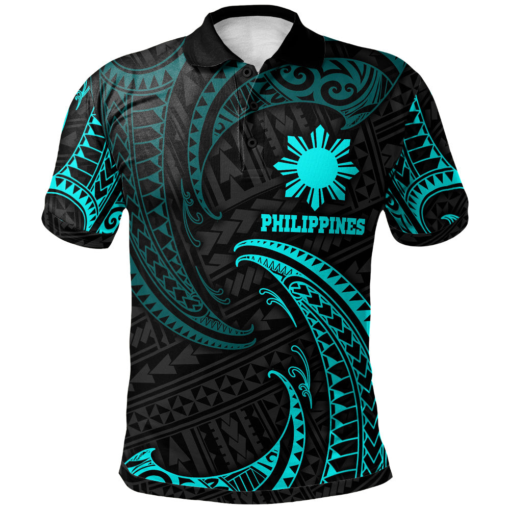 Philippines Filipinos Polo Shirt Gold Tribal Wave