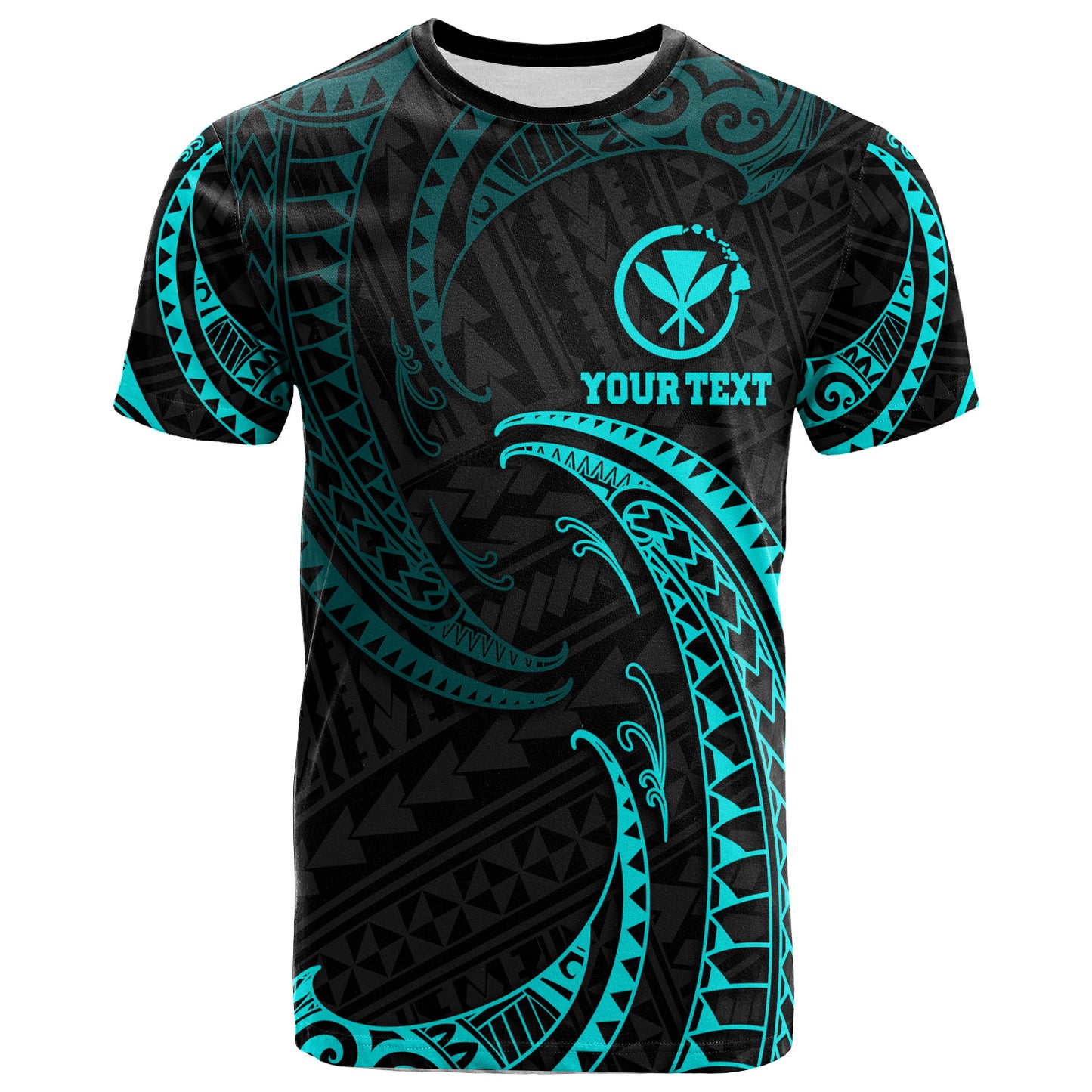 Hawaii Polynesian Custom Personalised T-Shirt - Gold Tribal Wave