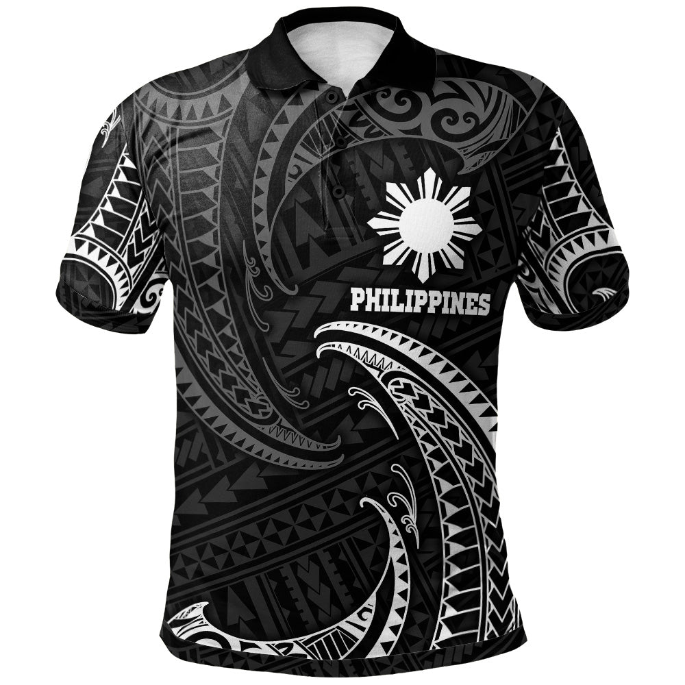 Philippines Filipinos Polo Shirt Gold Tribal Wave
