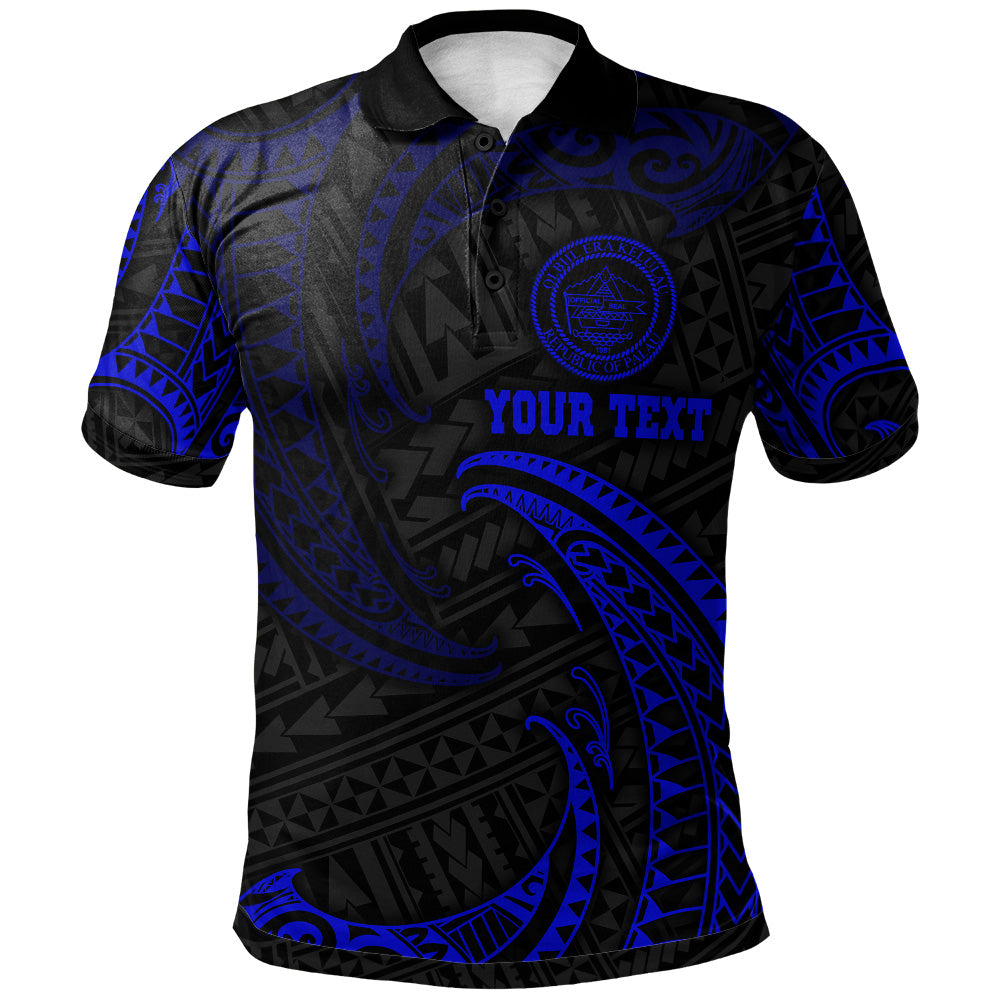 Palau Polynesian Custom Personalised Polo Shirt Tribal Wave
