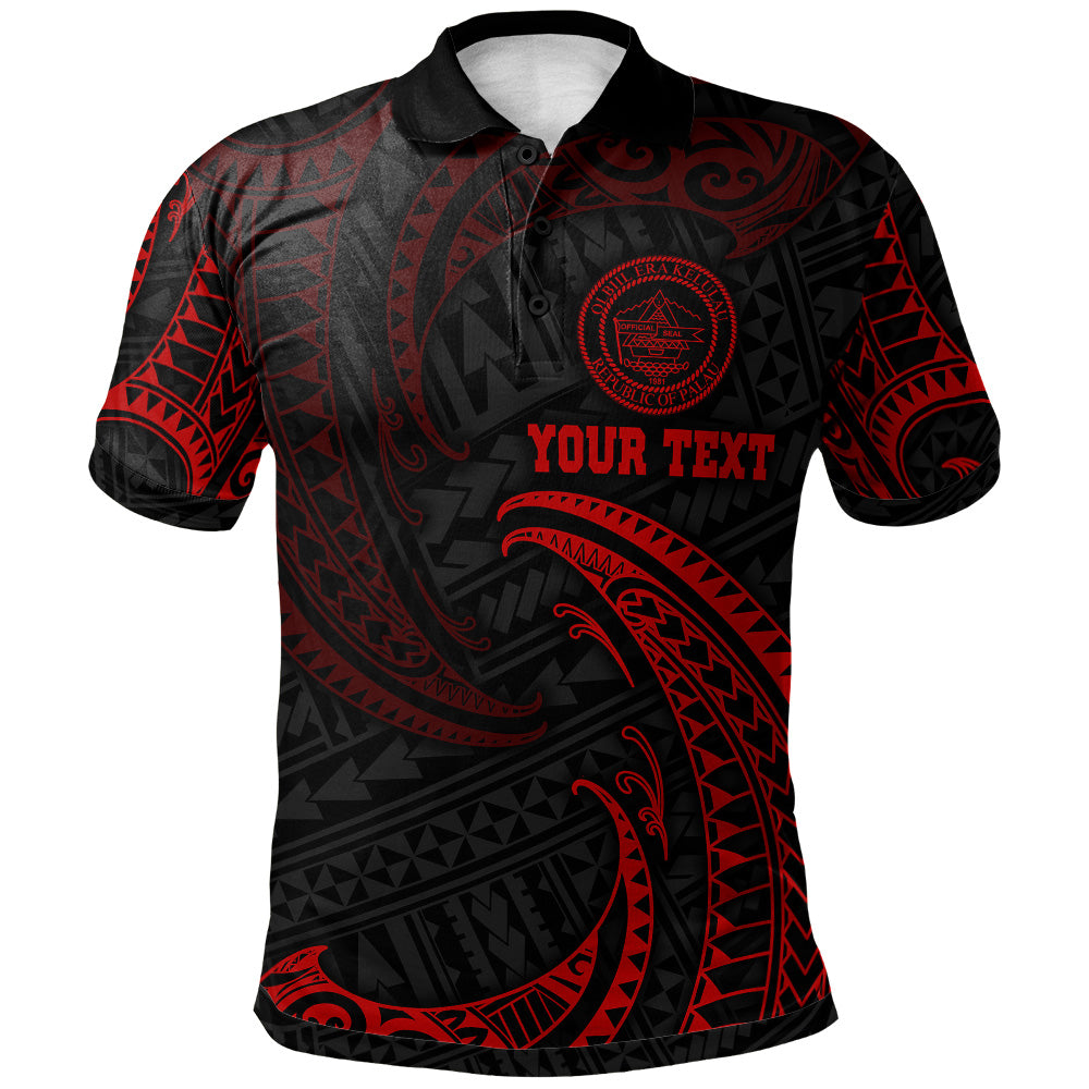 Palau Polynesian Custom Personalised Polo Shirt Tribal Wave