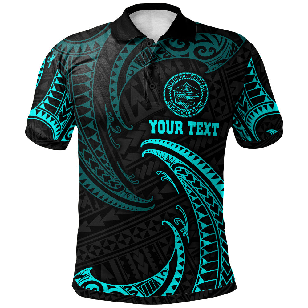 Palau Polynesian Custom Personalised Polo Shirt Tribal Wave
