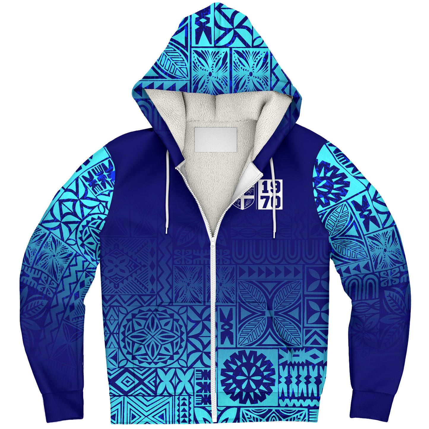 Fiji Sherpa Hoodie Fiji Independence 1970 Tapa Style