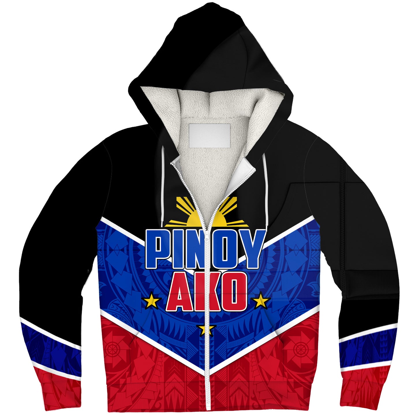 Philippines Filipinos Sherpa Hoodie Pinoy Ako Style