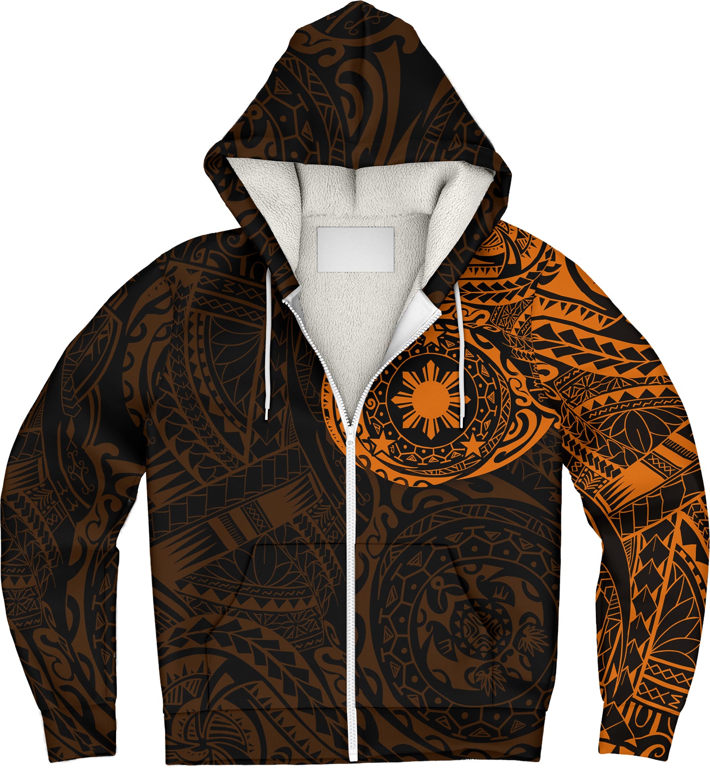 Philippines Filipinos Polynesian Tattoo Style Sherpa Hoodie