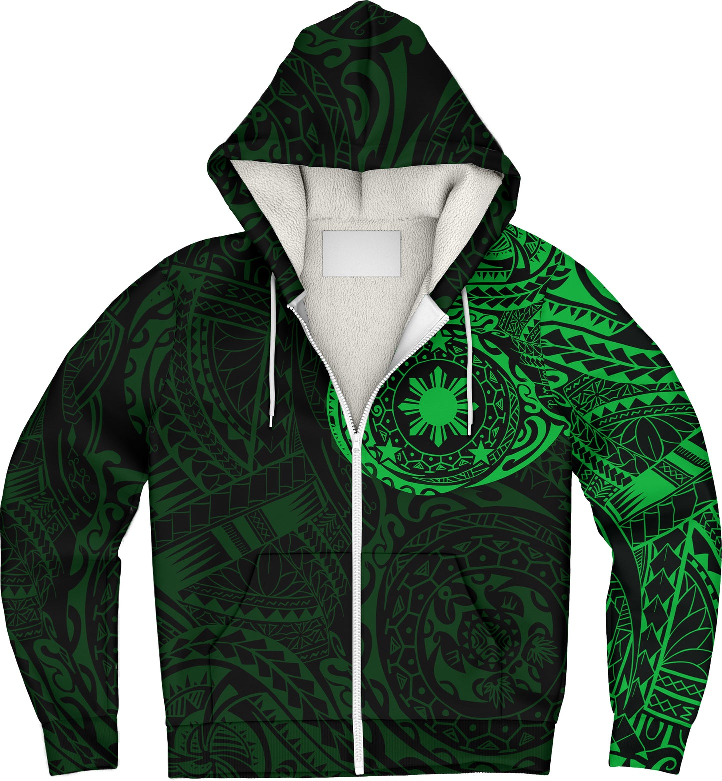 Philippines Filipinos Polynesian Tattoo Style Sherpa Hoodie