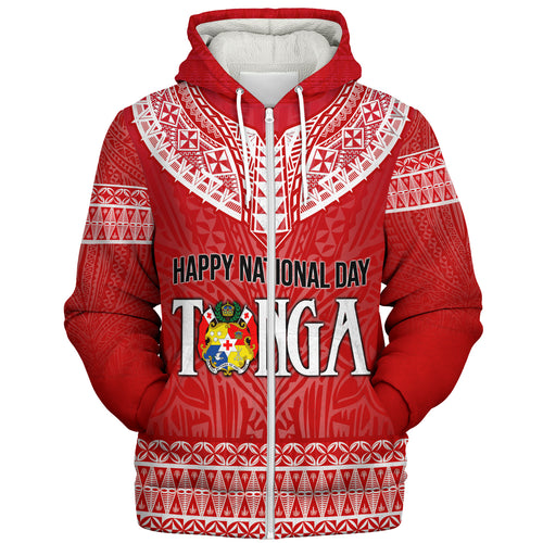 Tonga Custom Personalised Sherpa Hoodie Happy National Day