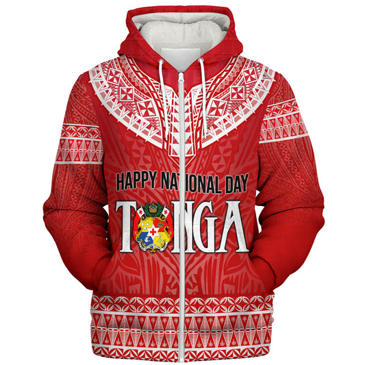 Tonga Custom Personalised Sherpa Hoodie Happy National Day