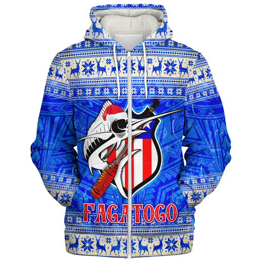 American Samoa Sherpa Hoodie Fagatogo Christmas Style