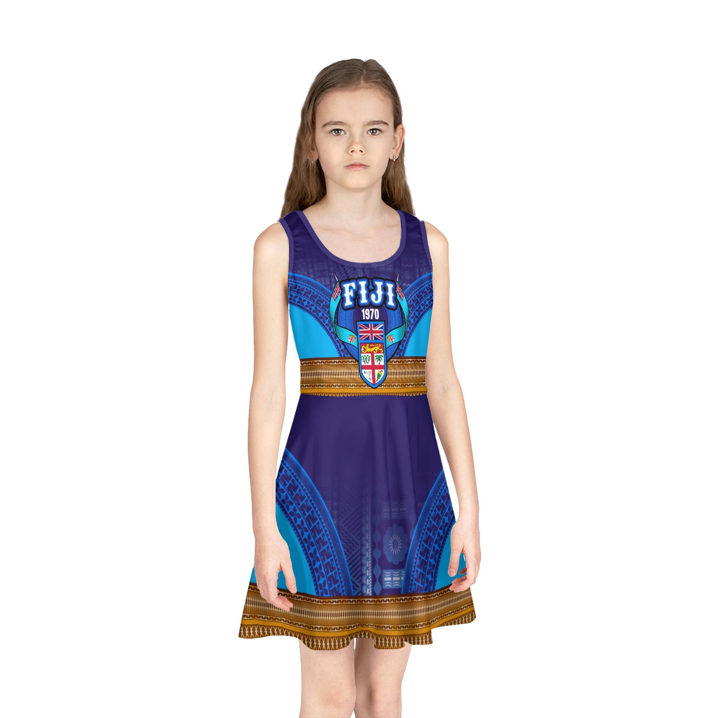 Fiji Girls Sleeveless Sundress Fijian Tapa Patterns