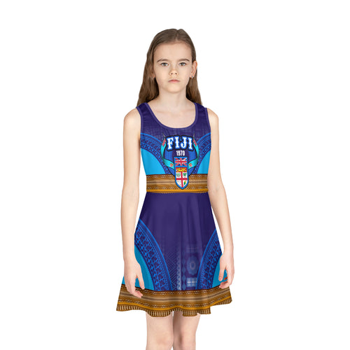 Fiji Girls Sleeveless Sundress Fijian Tapa Patterns