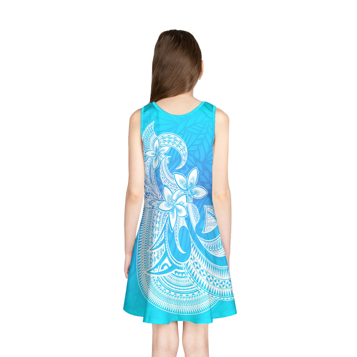 Hawaii Plumeria Flowers Retro Vintage Style Girls Sleeveless Sundress