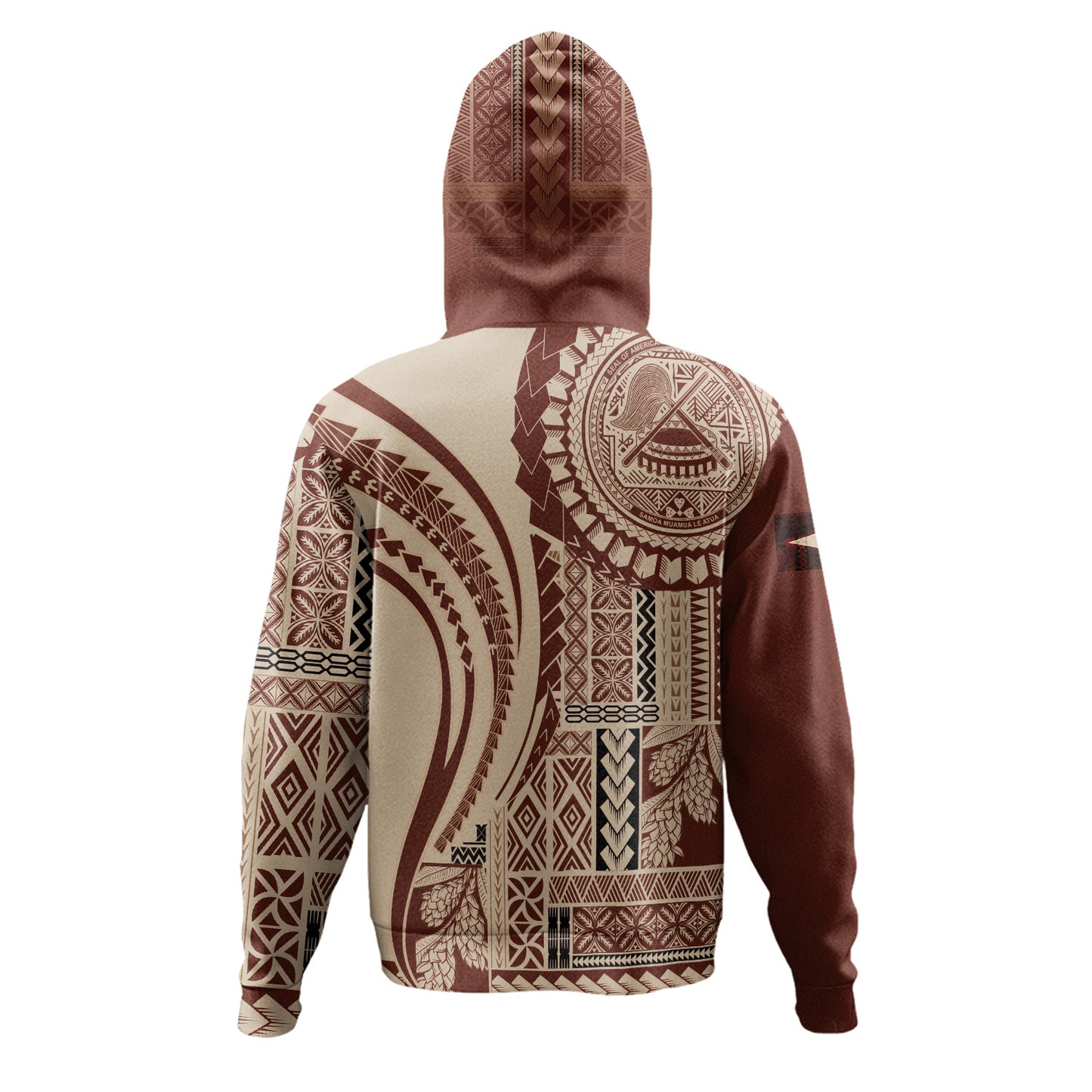 American Samoa Hoodie Samoan Siapo Brown Design