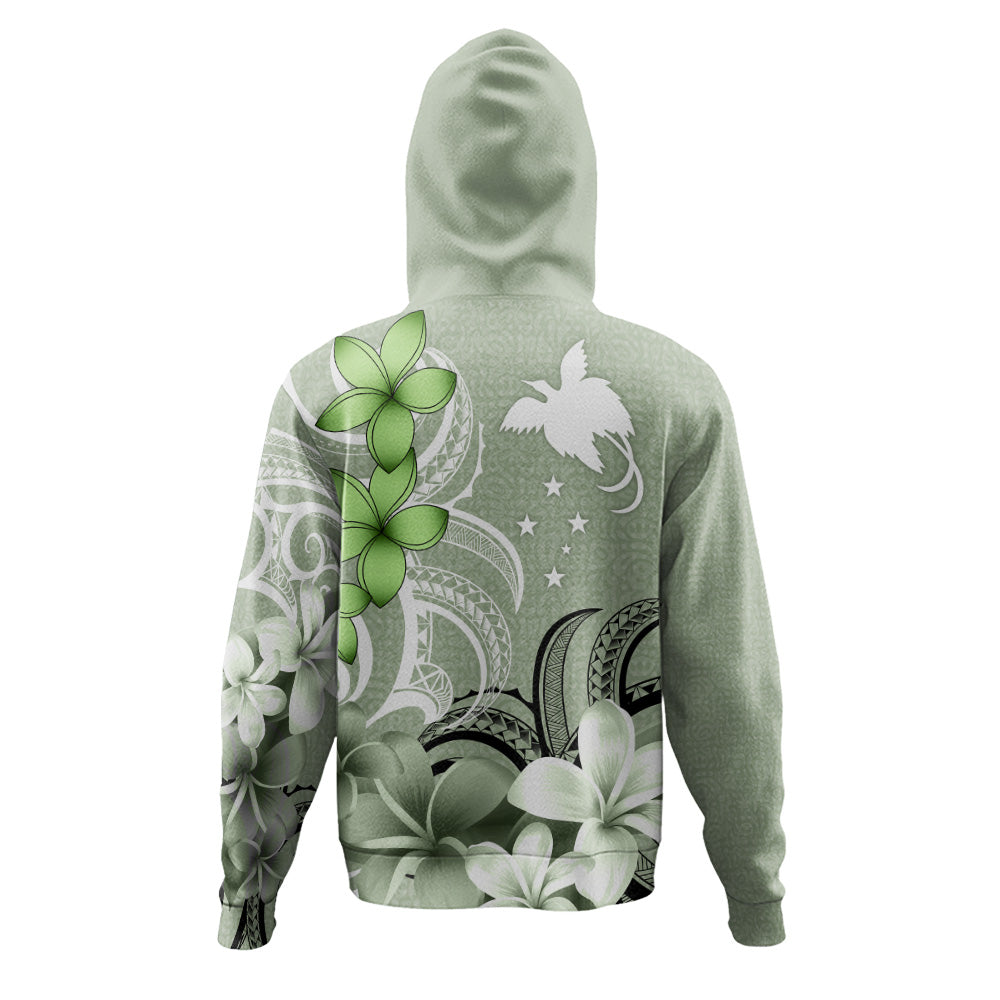 Papua New Guinea Hoodie Custom Personalised Floral Spirit Sage Green